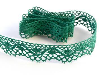 Cotton bobbin lace 75416, width 27 mm, light green - 1