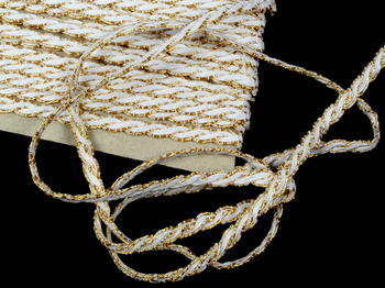 Bobbin lace No. 75481 white/gold | 30 m - 1