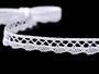 Cotton bobbin lace 75512, width 10 mm, white - 1/5