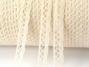 Cotton bobbin lace 75512, width 10 mm, light cream - 1