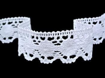 Cotton bobbin lace 75534, width 35 mm, white - 1