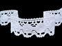 Cotton bobbin lace 75534, width 35 mm, white - 1/4