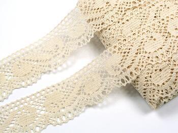 Cotton bobbin lace 75566, width 45 mm, light cream - 1