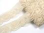 Cotton bobbin lace 75566, width 45 mm, light cream - 1/6