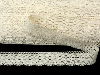 Cotton bobbin lace 75623, width 21 mm, ecru - 1