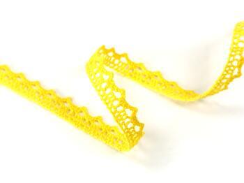 Cotton bobbin lace 75633, width 10 mm, yellow - 1