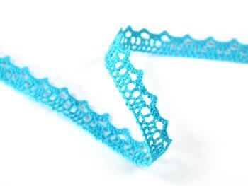 Cotton bobbin lace 75633, width 10 mm, turquoise - 1