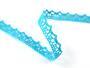 Cotton bobbin lace 75633, width 10 mm, turquoise - 1/3