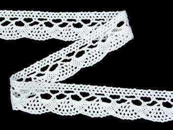 Cotton bobbin lace 75642, width 29 mm, white - 1