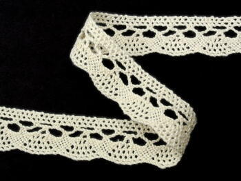 Cotton bobbin lace 75642, width 29 mm, ecru - 1