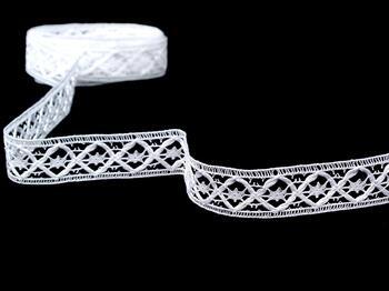 Cotton bobbin lace insert 75165, width 20 mm, white - 1