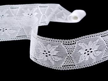 Cotton bobbin lace insert 75167, width 46 mm, white - 1