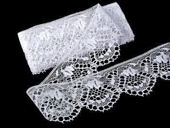 Cotton bobbin lace 75116, width 82 mm, white mercerized - 1