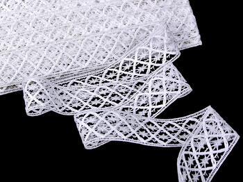 Cotton bobbin lace insert 75174, width 29 mm, white - 1
