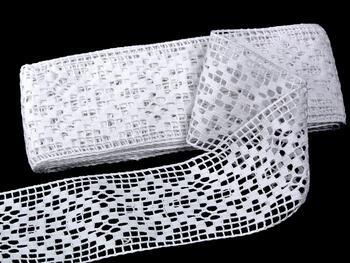 Cotton bobbin lace insert 75180, width 81 mm, white - 1