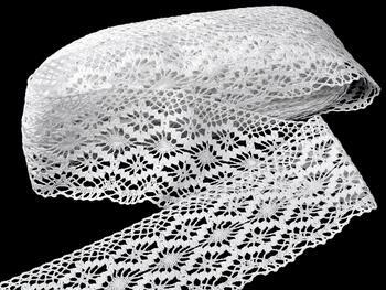 Cotton bobbin lace 75188, width 100 mm, white - 1