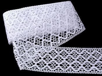 Cotton bobbin lace insert 75291, width 30 mm, white - 1