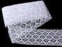 Cotton bobbin lace insert 75291, width 30 mm, white - 1/4