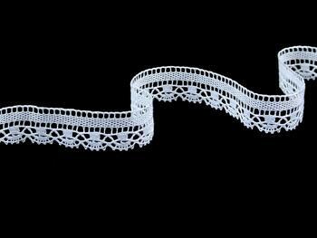 Cotton bobbin lace 81017, width 19 mm, white - 1