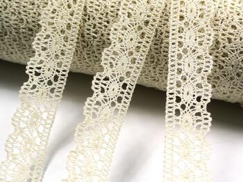 Cotton bobbin lace 81041, width 19 mm, light cream - 1