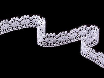 Cotton bobbin lace 81050, width 17 mm, white - 1