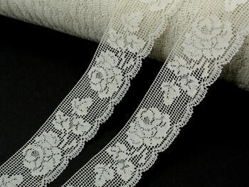 Cotton bobbin lace 81094, width 36 mm, cream - 1