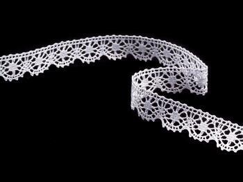 Cotton bobbin lace 81197, width 11 mm, white - 1