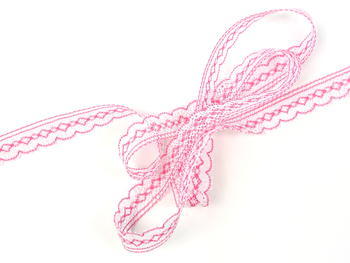Bobbin lace No. 81215 white/fuchsia | 30 m - 1