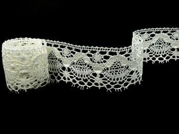 Linen bobbin lace 81289, width 53 mm, 100% linen bleached - 1