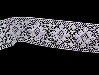 Cotton bobbin lace insert 81678, width 50 mm, white - 1