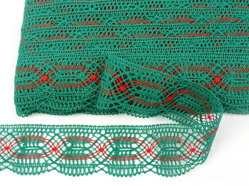 Bobbin lace No. 81919 dark green/light red | 30 m - 1