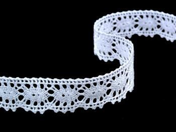 Cotton bobbin lace 82176, width 22 mm, white - 1