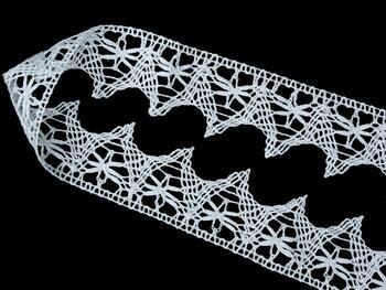 Cotton bobbin lace 82218, width 40 mm, white - 1