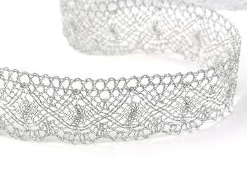 Metalic bobbin lace 82231, width 32 mm, Lurex silver - 1