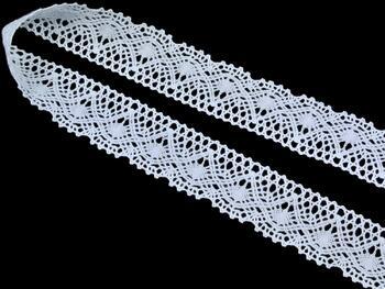 Cotton bobbin lace 82231, width 32 mm, white - 1