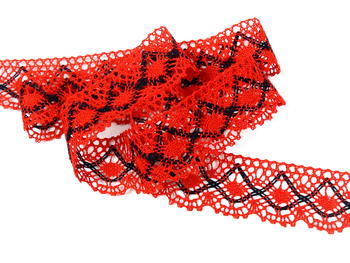 Bobbin lace No. 82231 red/blueblack | 30 m - 1