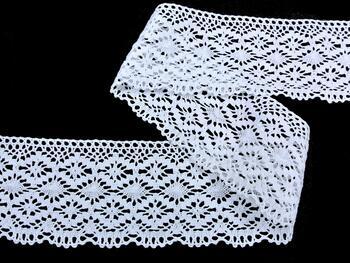 Cotton bobbin lace 82336, width 95 mm, white - 1