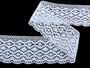 Cotton bobbin lace 82336, width 95 mm, white - 1/4