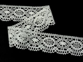 Linen bobbin lace 82339, width 58 mm, 100% linen bleached - 1