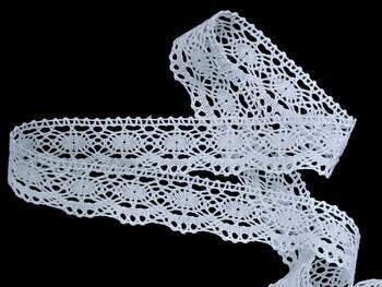 Cotton bobbin lace 82167, width 28 mm, white merce. - 1