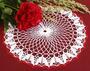 Tablecloth EMILIE white/light red, diameter 34 cm - 1/2