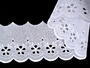 Cotton embroidery lace 65002, width 69 mm, white - 2/5