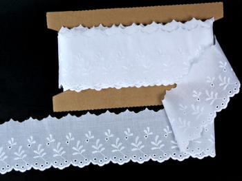 Embroidery lace No. 65094 white | 9,2 m - 2