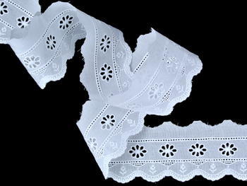 Embroidery lace No. 65099 white | 9,1 m - 2