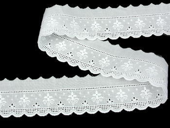 Embroidery lace No. 65119 white | 13,8 m - 2