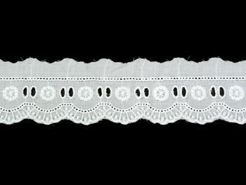 Cotton embroidery lace 65136, width 45 mm, white - 2