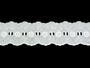 Cotton embroidery lace 65136, width 45 mm, white - 2/3