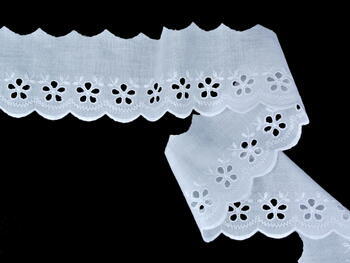 Embroidery lace No. 65001 white | 9,2 m - 2