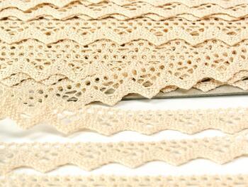 Cotton bobbin lace 73003, width 20 mm, beige - 2