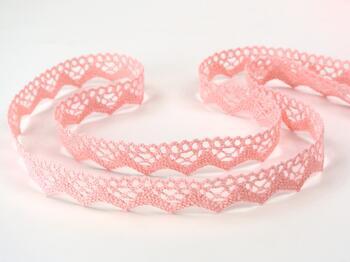 Cotton bobbin lace 73003, width 20 mm, pink - 2